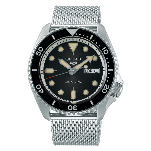 Seiko 5 Sports Suits Style Stainless Steel / Black / Mesh